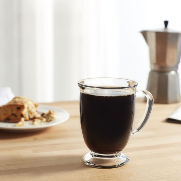Kona 16 oz. Glass Coffee mug (Set of 6) #1897HW For Cheap